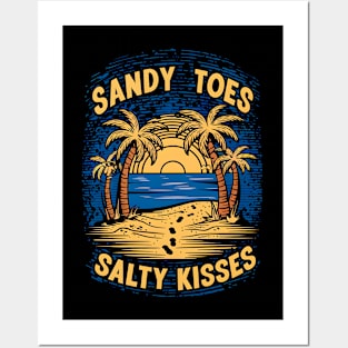 Sandy Toes Salty Kisses | Vacation Lover gifts Posters and Art